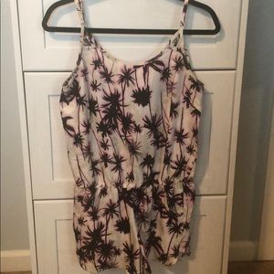 Palm tree print romper